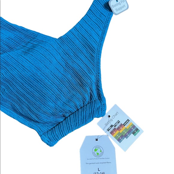 NEW WITH TAGS Tine and TRU Womens solid Variegated Rib Bikini Top Large L 12-14 - Picture 3 of 15